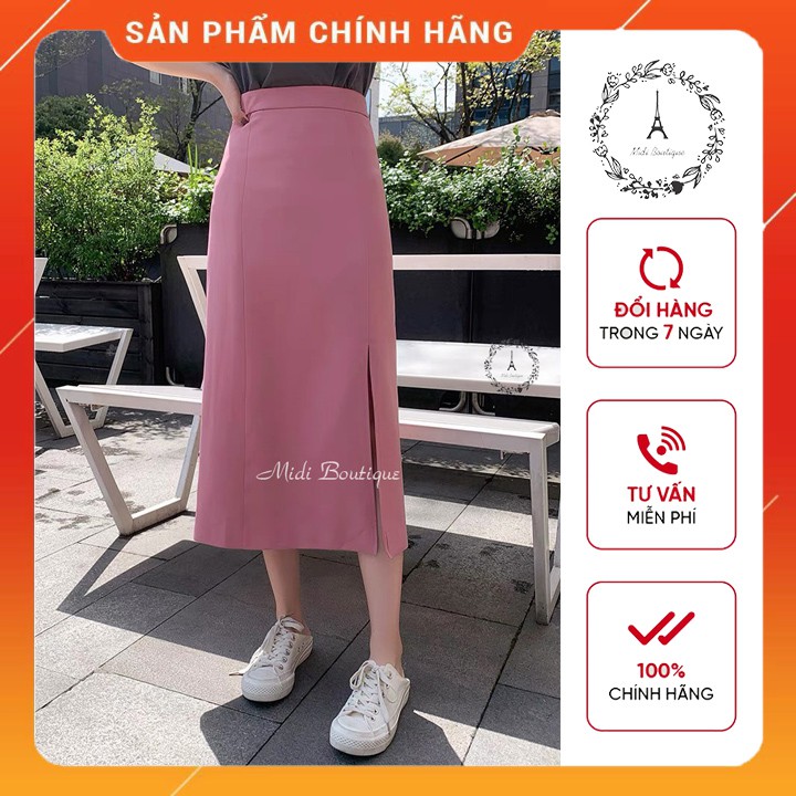 Chân váy, Chân váy midi xẻ trước trẻ trung năng động Midi Boutique