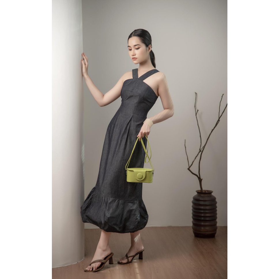 CoNIN - Đầm midi cổ yếm phồng