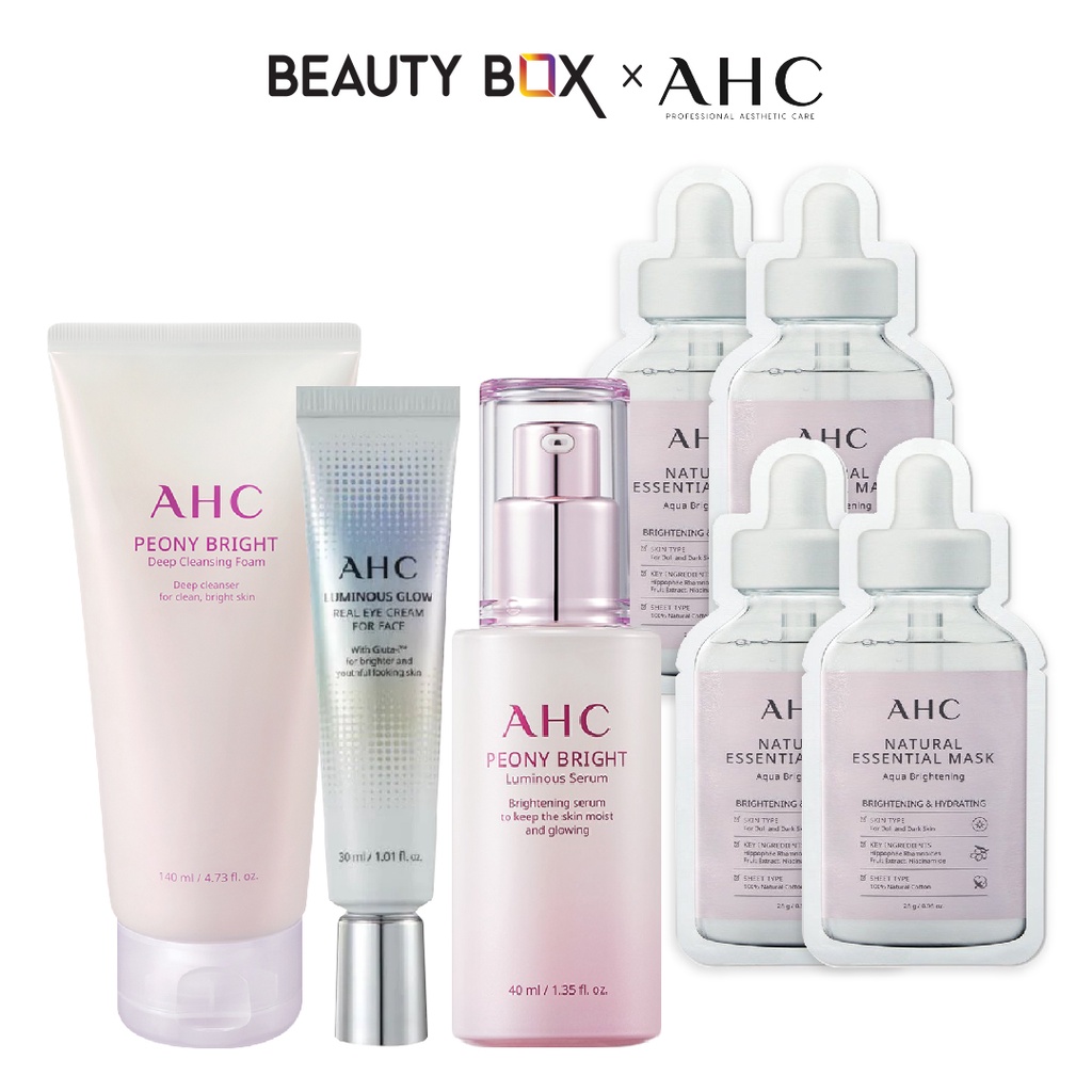 [MUA 2 TẶNG 5] Combo Kem Dưỡng Mắt AHC LUMINOUS GLOW 30ml + Tinh Chất Dưỡng AHC PEONY BRIGHT LUMINOUS SERUM 40ml