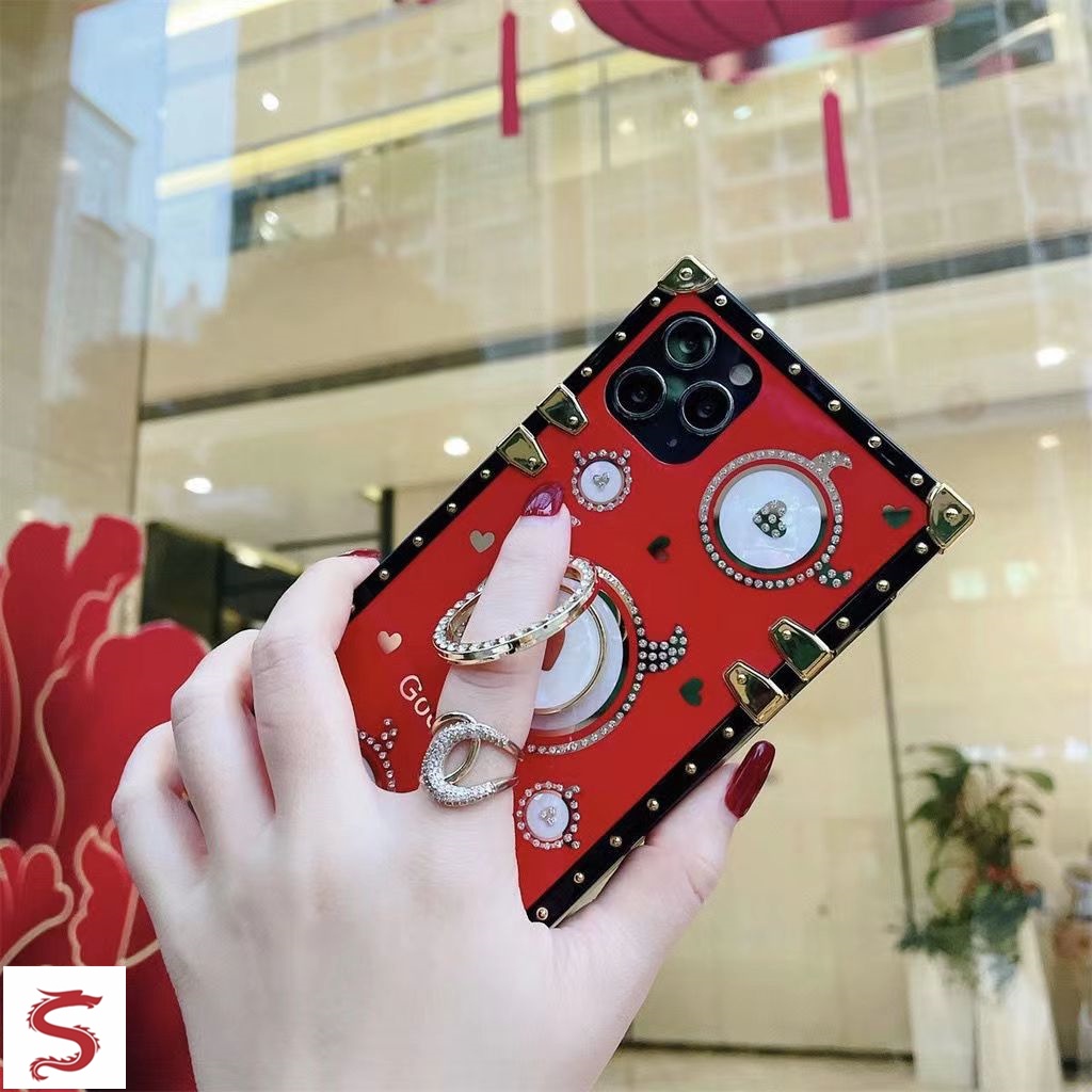 Ốp Điện Thoại Vuông Hình Cô Gái Bò Sữa Dễ Thương Cho IPhone 13 Pro Max 12 11 Pro Max XR XS Max 7 8 Plus