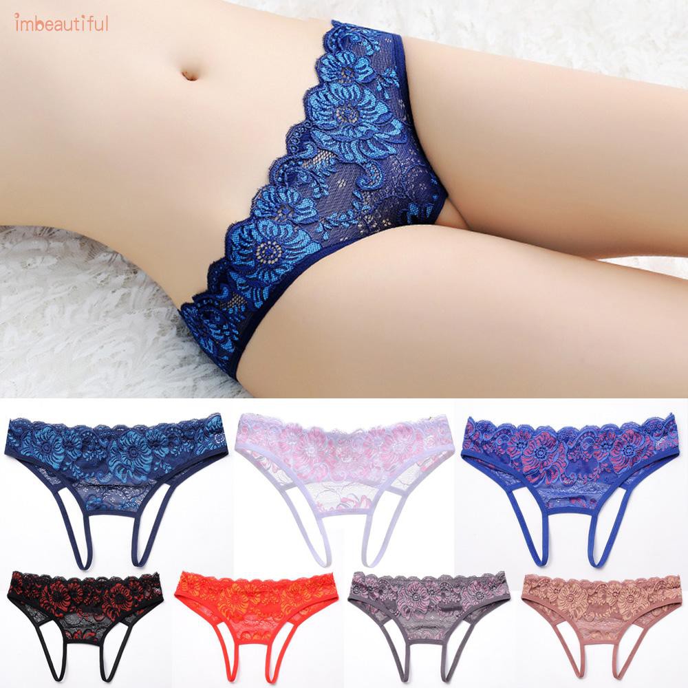 Women Underwear Breathable Women's Lace Panties Crotchless Briefs Lingerie See through Underpants Wetlook Sleepwear | BigBuy360 - bigbuy360.vn