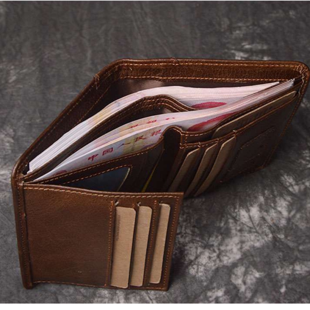 Bóp nam cao cấp, ví nam da bò thật Dante thời trang