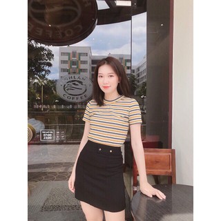 CHÂN VÁY CHỮ A 2 MÀU VÀNG - ĐEN HOT TREND