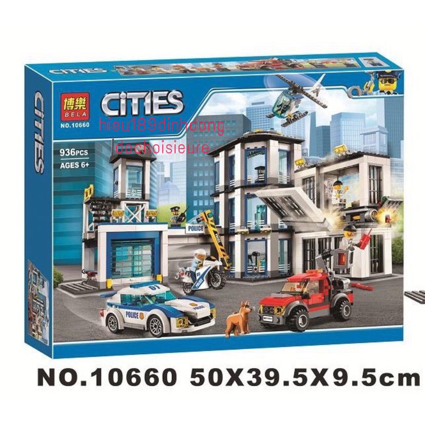 Lắp ráp xếp hình Lego city 60141 Lepin 02020 Bela 10660: Trụ sở cảnh sát