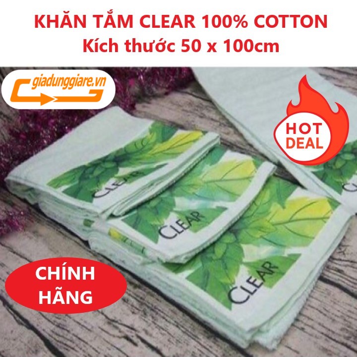 KHĂN TẮM CLEAR ( 50 x 100cm Mầu Xanh ) hàng cao cấp 100% cotton khăn quấn mềm mại thấm hút tốt - giadunggiare.vn