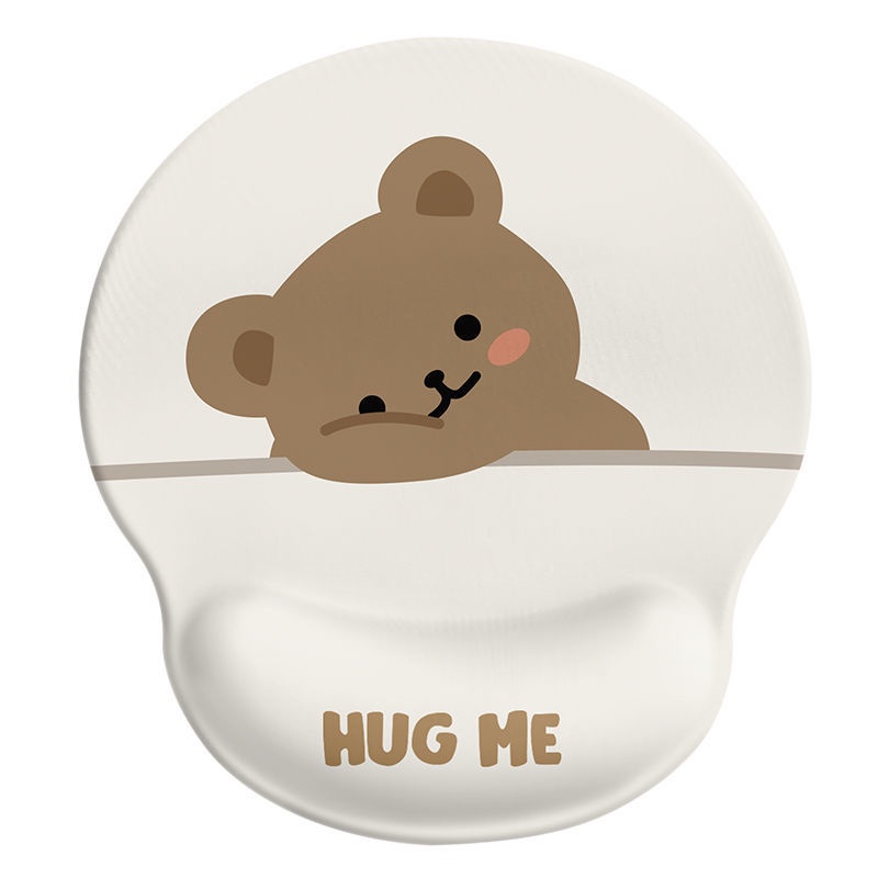 Miếng Lót Chuột Máy Tính Bằng Silicon Dày Mềm Hình Gấu Ôm Cổ Tay