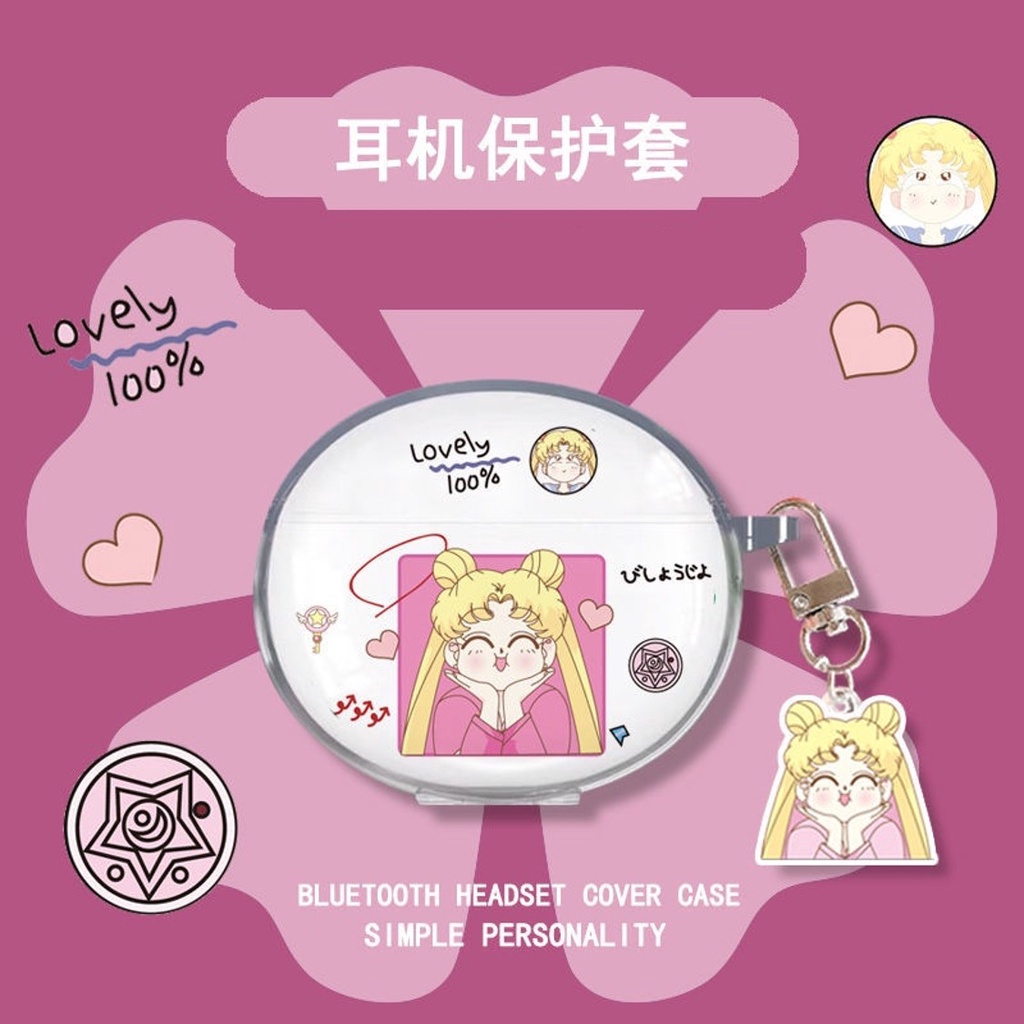 Dễ Thương Vỏ Bảo Vệ Hộp Sạc Tai Nghe oppo enco air 2 Trong Suốt Họa Tiết Hoạt Hình Cô Gái & Chú Chó yugui Dễ Thương