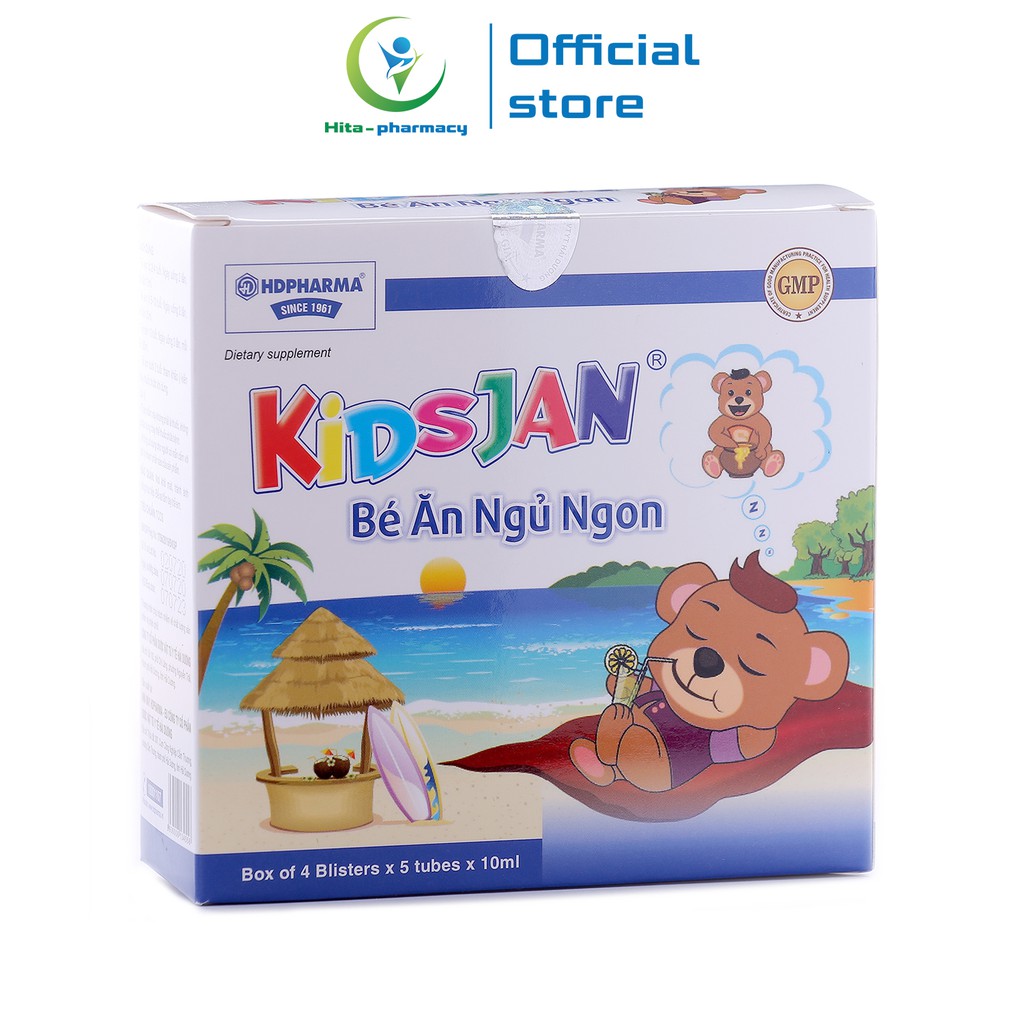 Siro KIDSJAN Bé Ăn Ngủ Ngon HDPHARMA thảo dược giúp bé ăn ngon, ngủ ngon 20 ống