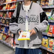 Áo khoác bóng chày dáng rộng phong cách năng động thời trang cho nam