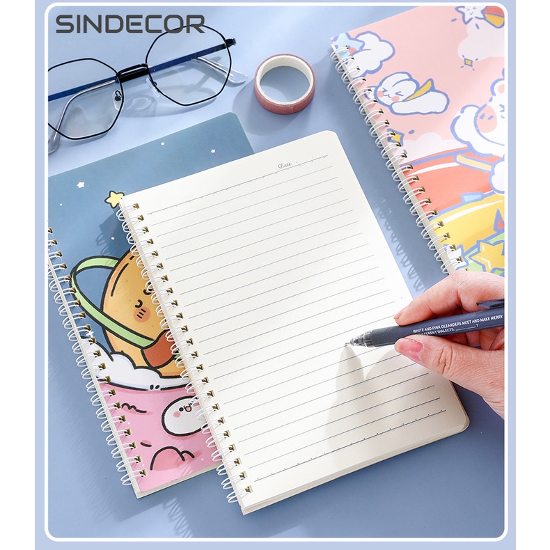 Sổ tay A5 mẫu mới nhất 2022 hoạt hình dễ thương, thiết kế sổ lò so sáng tạo Sindecor