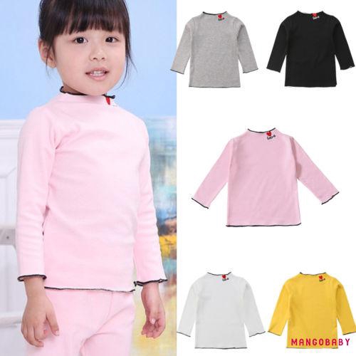 Áo thun cotton trơn cổ tròn cho bé trai và gái