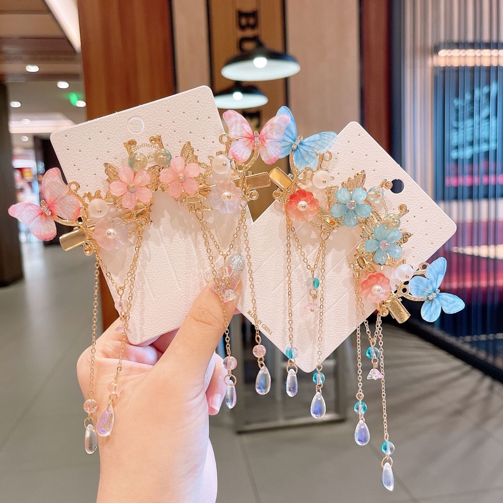 Kẹp Tóc Giả Kiểu Hán Phục Cổ Điển Dễ Thương Dùng Làm Phụ Kiện Chụp Ảnh Cho Bé Gái