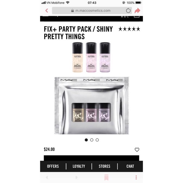 [CÓ SẴN]  Tách set xịt make up MAC Prep & Prime Fix+ Party Pack | BigBuy360 - bigbuy360.vn