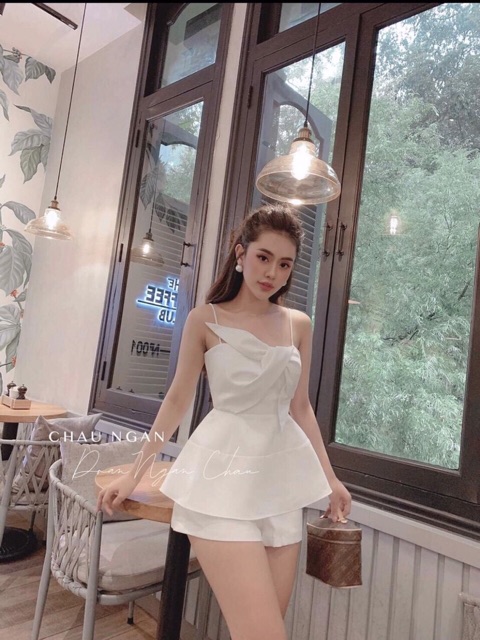 🌹 SET BỘ ÁO PEPLUM HAI DÂY MÚT NGỰC QUẦN ĐÙI GIÁ RẺ