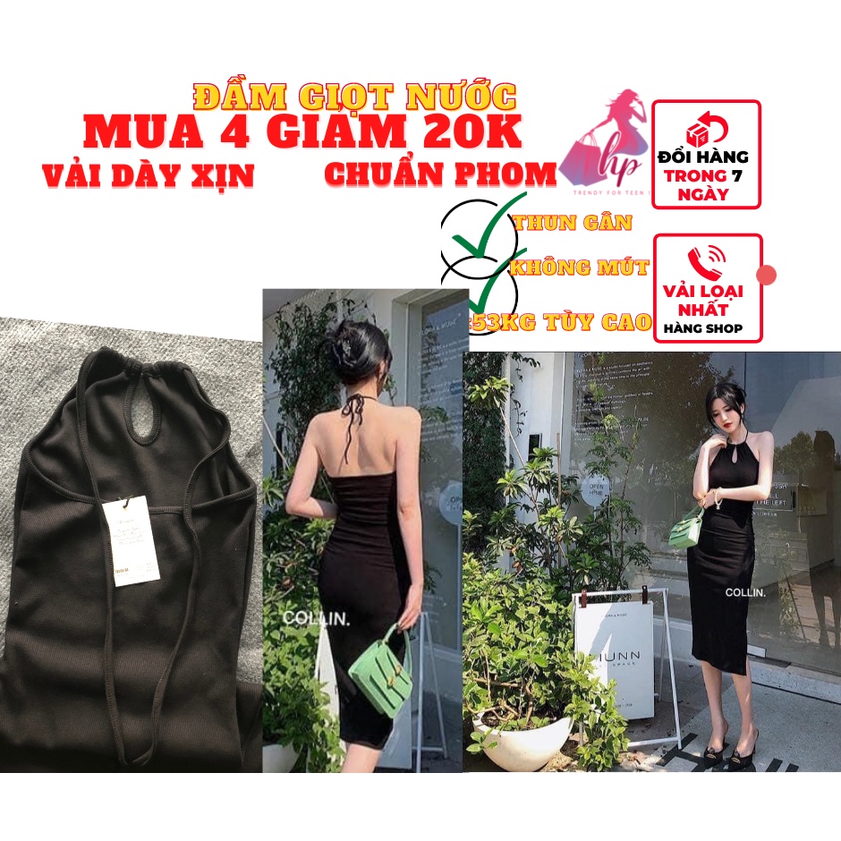 Váy đầm nữ dạng yếm giọt nước hở lưng cột dây ôm body cực sang chảnh mẫu mới 2022 - mã VD138 | BigBuy360 - bigbuy360.vn