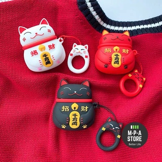 Case đựng tai nghe airpod 1 2 Pro nhựa dẻo chống va đập hình MÈO THẦN TÀI