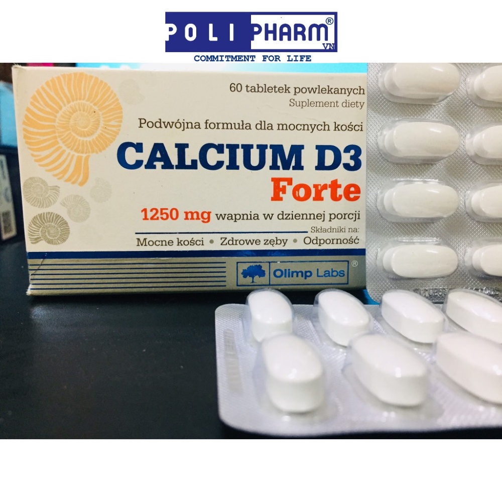 Viên uống bổ sung Canxi CALCIUM D3 FORTE - OLIMP LABS xuất sứ Ba Lan hộp 60 viên nén POLIPHARM