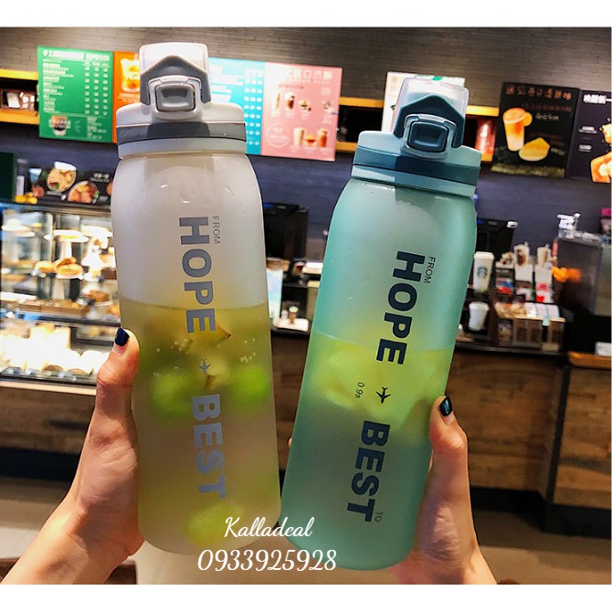 Bình Nước❤️FREESHIP❤️Thể Thao Nhựa Tritan 900ml Tập Gym Hope To Best | BigBuy360 - bigbuy360.vn