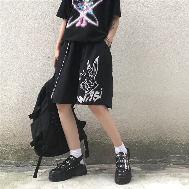 Quần short nam unisex RABBIT, Quần đùi nam mặc nhà siêu hot ngắn ống rộng style thể thao