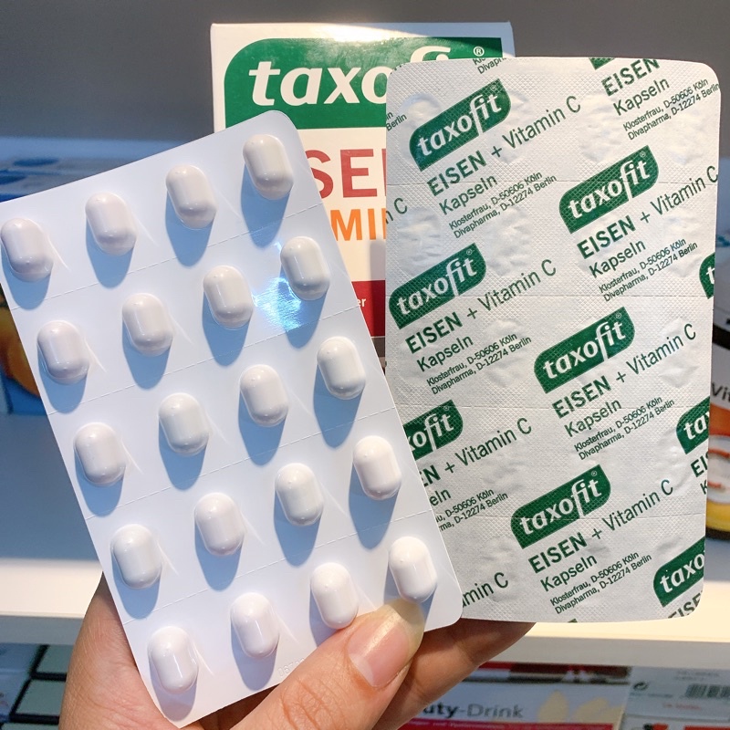 Viên uống bổ sung sắt Taxofit Eisen + Vitamin C - Hộp 40 viên - Hàng nội địa Đức