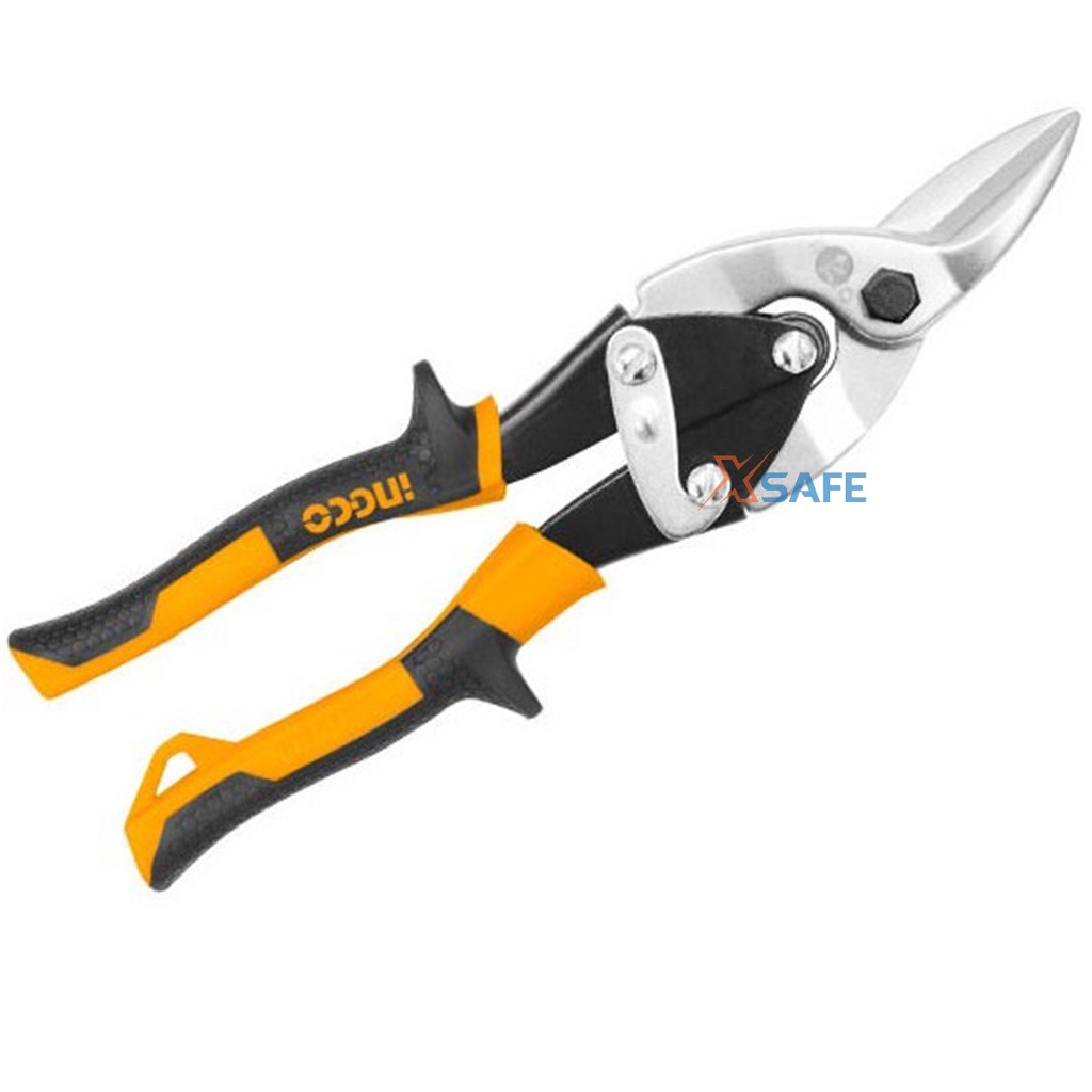 Kéo cắt tole cắt phải INGCO HTSN0110R tay cầm bọc cao su chuyên dụng chống trơn trượt thép carbon cao cấp