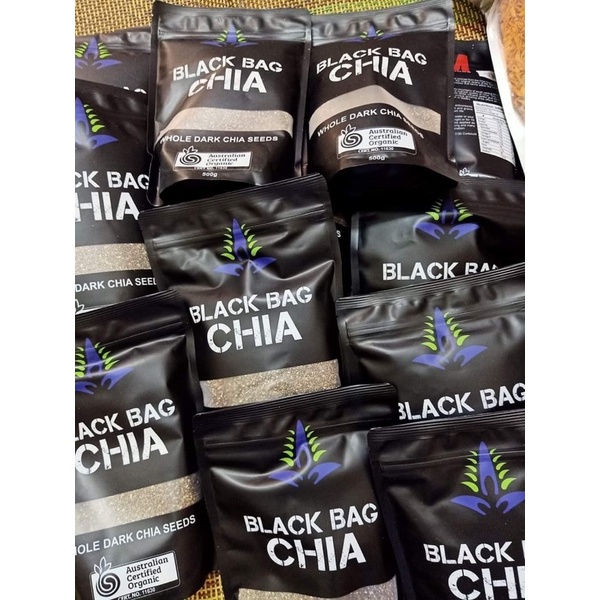 [1KG] Hạt Chia Đen Úc BLACK BAG - hàng nhập khẩu chính hãng 100% (Cam Kết Ko Pha Trộn) date mới túi 500gr | SaiGonFood