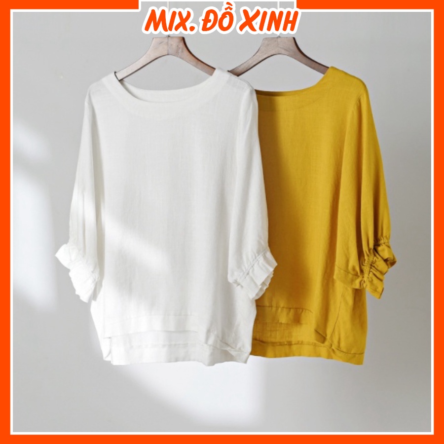 Áo kiểu nữ Hàn Quốc dáng cánh dơi, áo đũi nữ Mix. Đồ Xinh, form rộng che khuyết điểm AKH.45