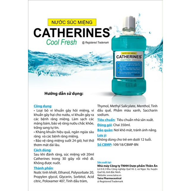 Nước súc miệng Catherines hương bạc hà