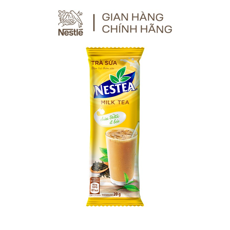 Trà Sữa NESTEA đậm đà thơm sữa-chứa sữa ít béo (Hộp 8 gói x 20g)