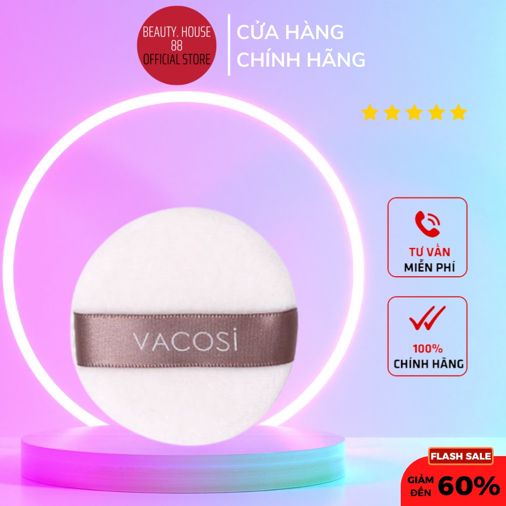 Bông Phấn Cotton Khô Tròn Nhỏ Vacosi BP19