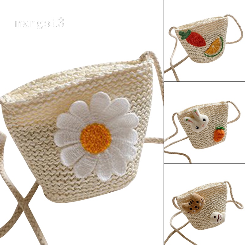 Túi cói Đan Lát Nhỏ Xinh Thời Trang Mùa Hè Cho Bé Gái