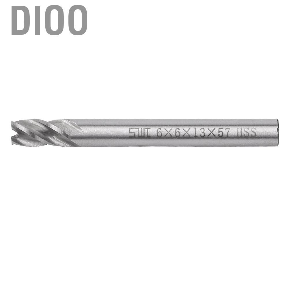 DIOO 2pcs HSS 6mm 4 Flutes End Mill Metal Cuttting Engraving Milling Machine Bit CNC Tool