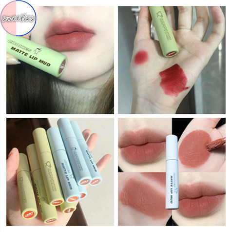 [sweet] 6 colors woman 3D waterproof long-lasting Small tube Matte Mousse Velvet Lip Glaze lipstick