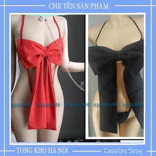 Đồ Lót Sexy Nữ Lọt Khe Gợi Cảm Set Bikini 3 Điểm Gắn Nơ Gợi Cảm Sleepwear Nơ 001