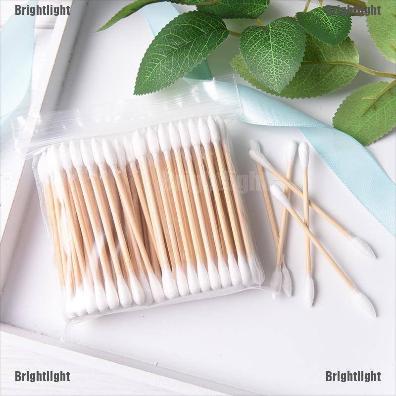 [Hàng mới về] Set 100 tăm bông cotton 2 đầu chuyên dùng cho trang điểm