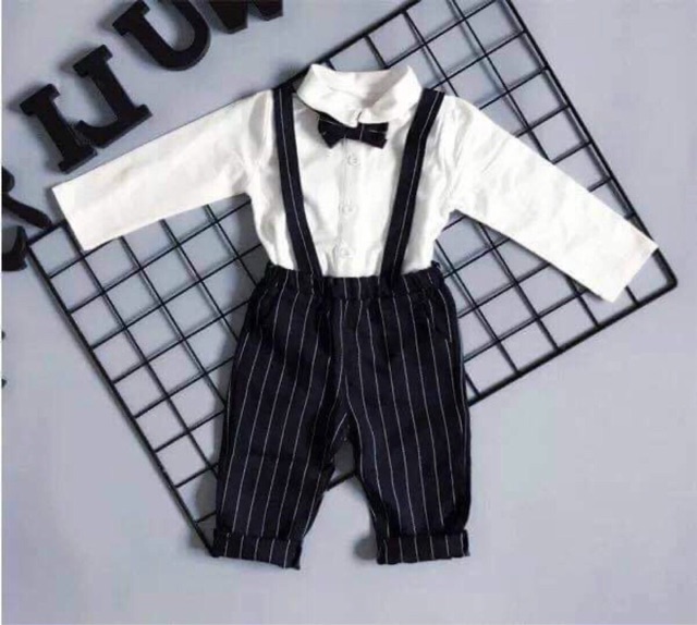 Sét công tử yếm kèm nơ cho bé yêu 5-15kg