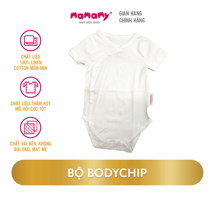 Bộ Bodychip Mamamy cho bé cotton mềm mịn, thấm hút tốt size 3-12 tháng