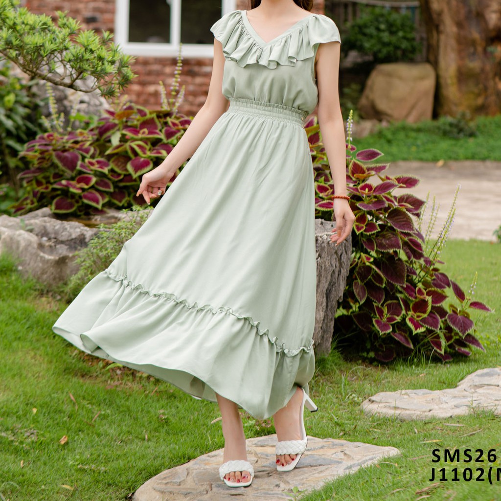 Chân váy xòe bèo gấu cạp chun Emspo J1102