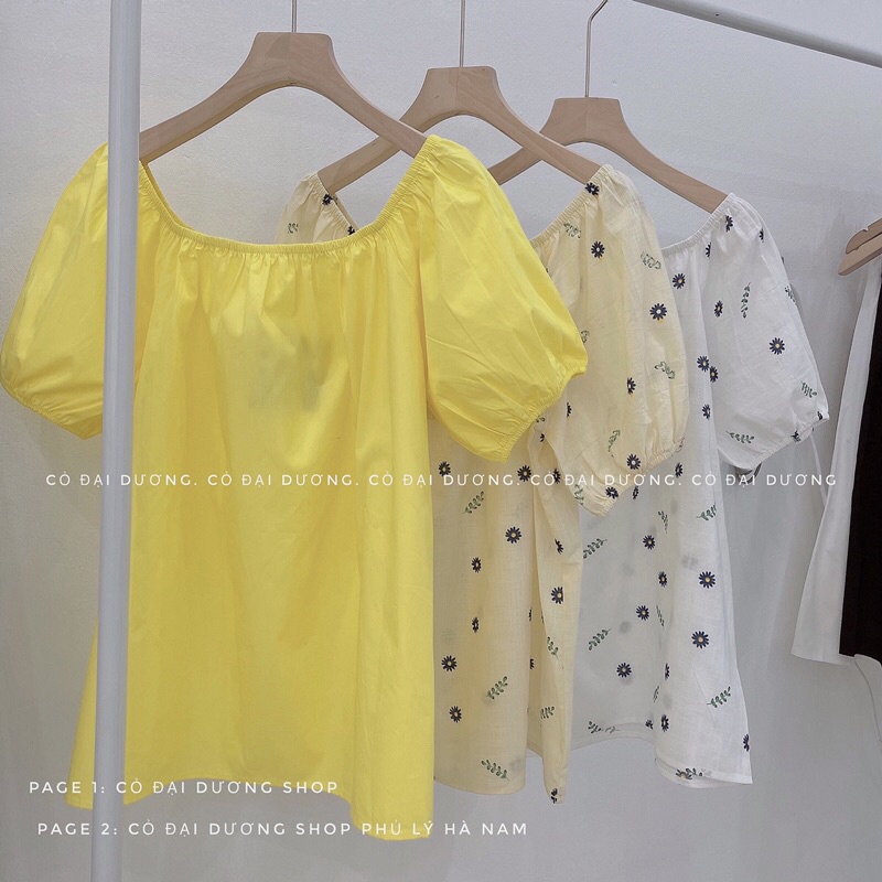 áo trễ vai hoa và trơn