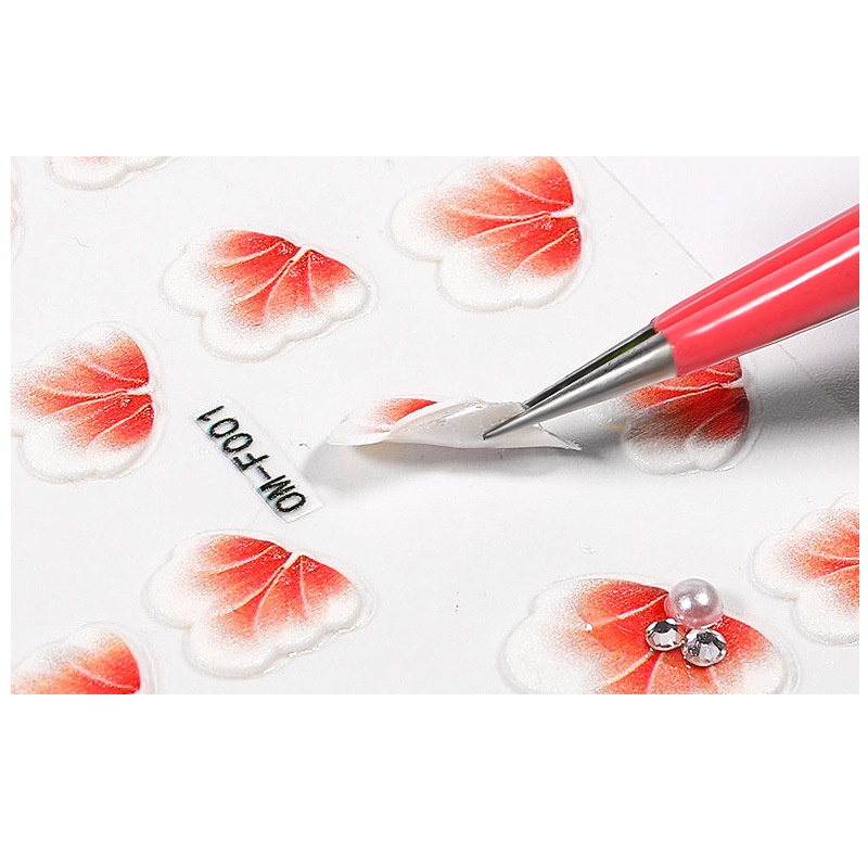 Sticker hoa nail 3D 5D , decal sticker dán móng tay hoa nổi 3 chiều đính đá phong cách Hoa Anh Đào trang trí móng