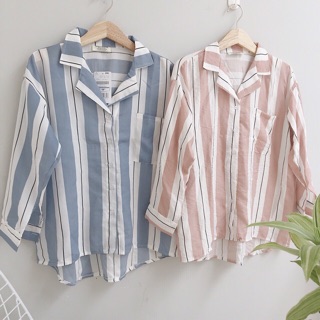 Áo sơmi sọc oversize