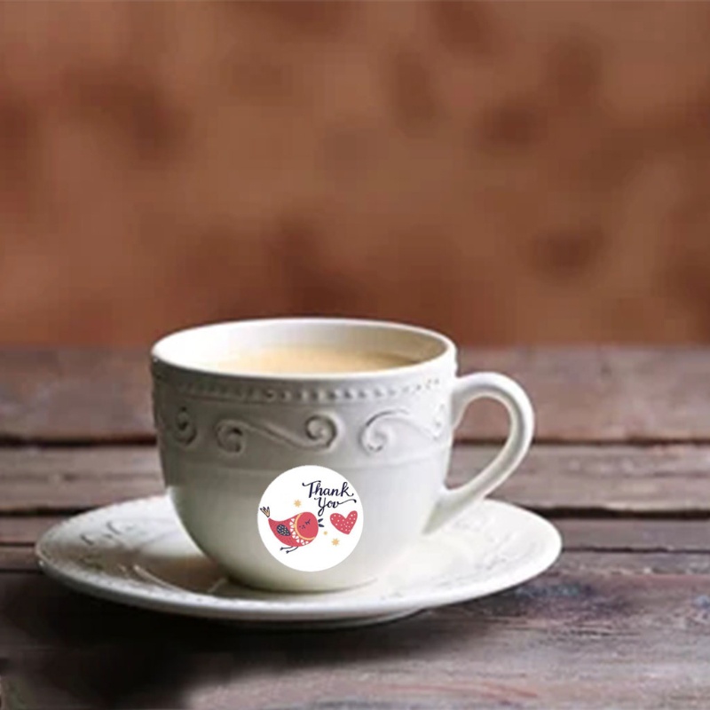 Cuộn 500 Nhãn Dán Tròn In Chữ Thank You Dùng Trang Trí Hộp Quà Tặng