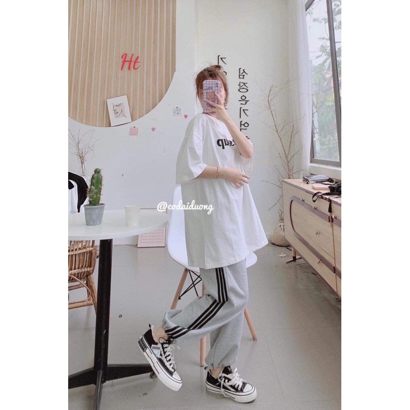 Sét áo chữ WA+quần ba rót xám HT12
