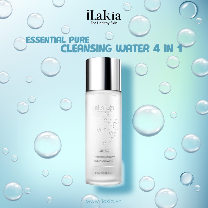 NƯỚC TẨY TRANG ILAKIA ESSENTIAL PURE CLEANSING WATER 4IN1 180ML CHÍNH HÃNG - 9125