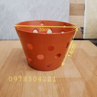 Chậu (giỏ) trồng hoa phong lan, giả gốm Đất Đỏ