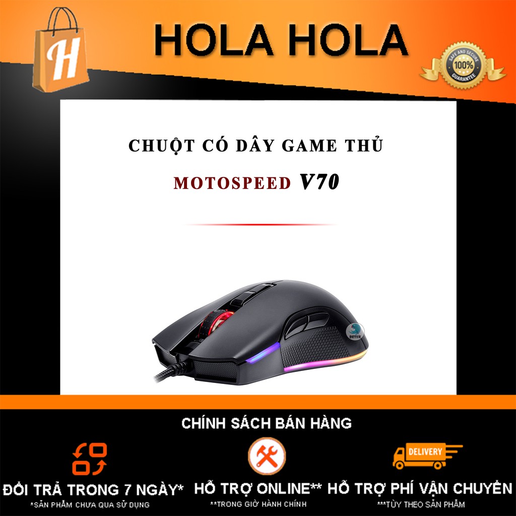Chuột có dây game thủ chính hãng Motospeed V70 RGB Gaming Mouse DPI 5000