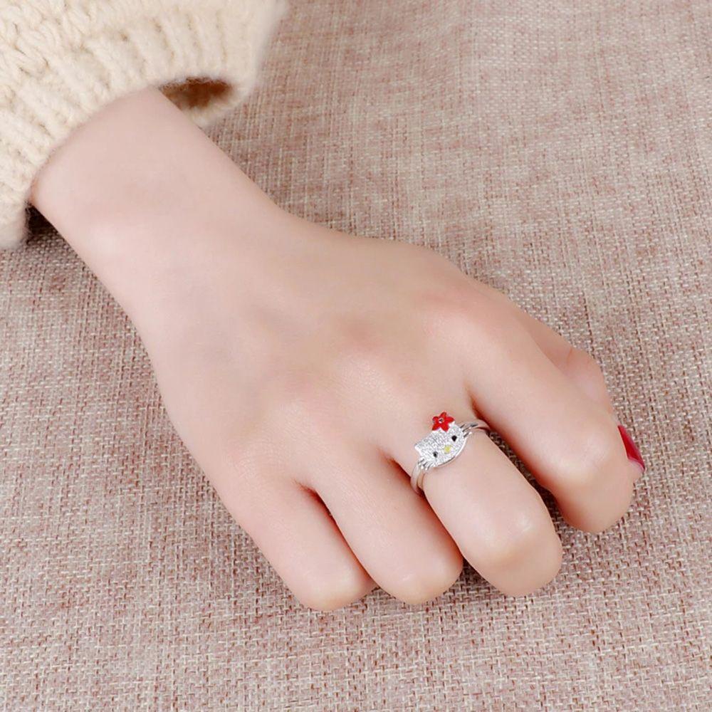 MOCHO Nhẫn Hở Hợp Kim Hình Mèo Hello Kitty Thời Trang Cho Cặp Đôi