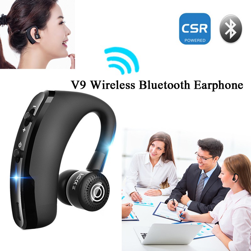 Tai nghe không dây kết nối Bluetooth thể thao V9 cách âm hiệu quả kèm phụ kiện