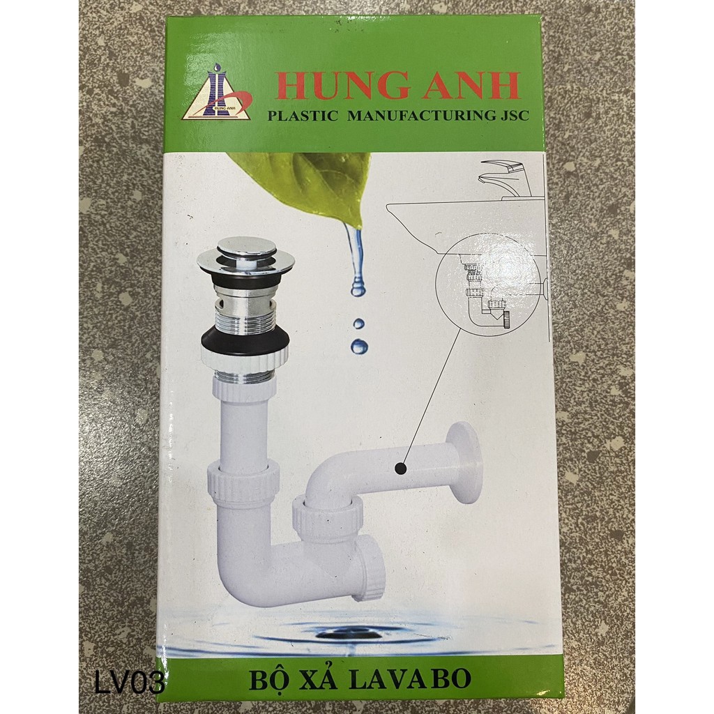 Bộ Xả chậu rửa mặt LAVABO bằng Nhựa, nút xả nhấn mạ crom