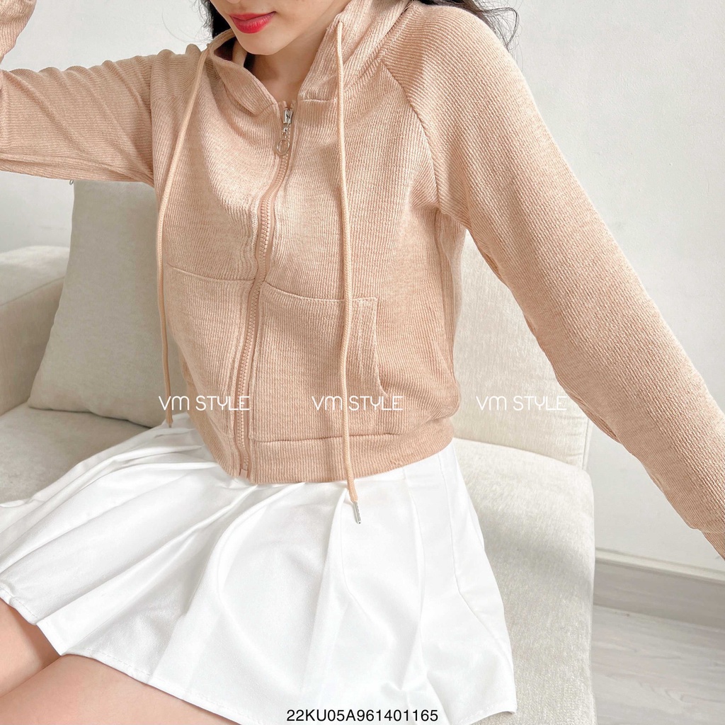 Áo khoác tay dài có nón trơn ulzzang thời trang nữ VM Shop 8913_ AKU00023